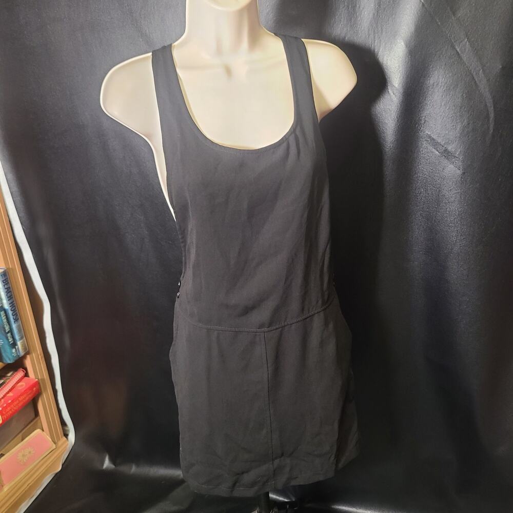 One clothing overall strap style little black dress size small